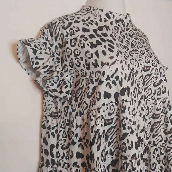 Cupshe Leopard Print Babydoll Dress, Size L, EUC - Picture 3 of 5